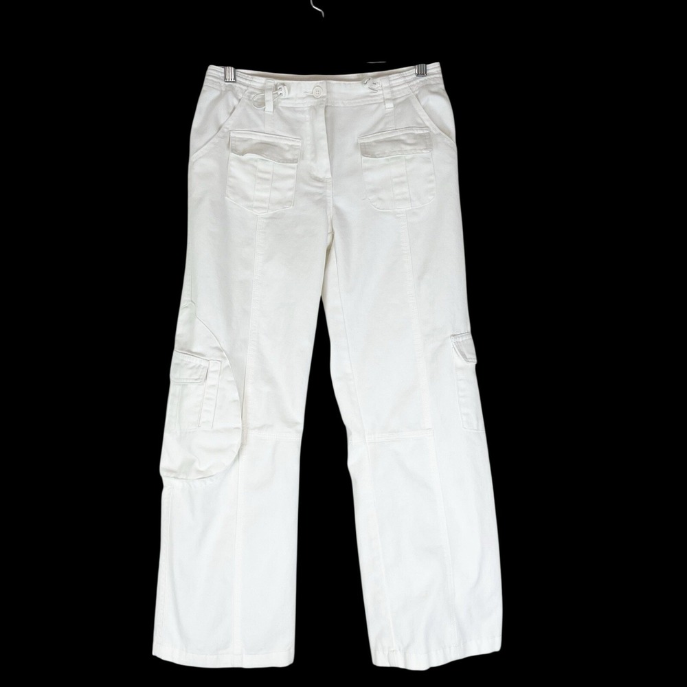 Brandy Melville John Galt Cargo Pants OS White 26" Inseam Beachy Preppy Casual